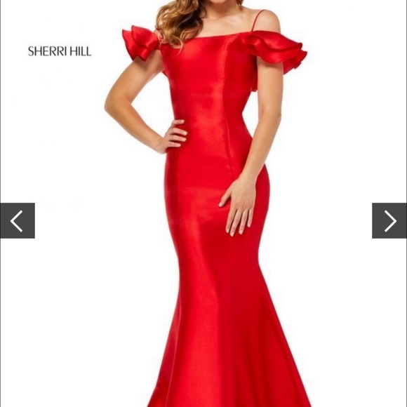 Red Sherri Hill Style 52467 - Picture 2 of 5
